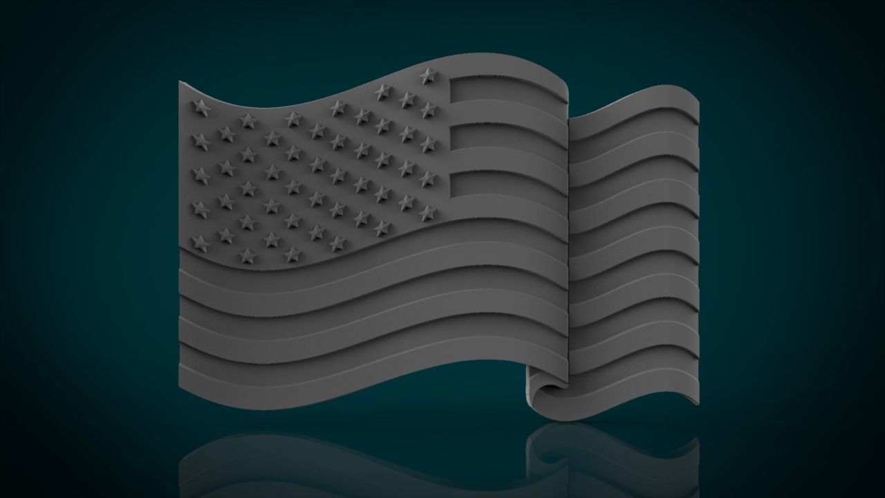 American Flag 3D print model_7