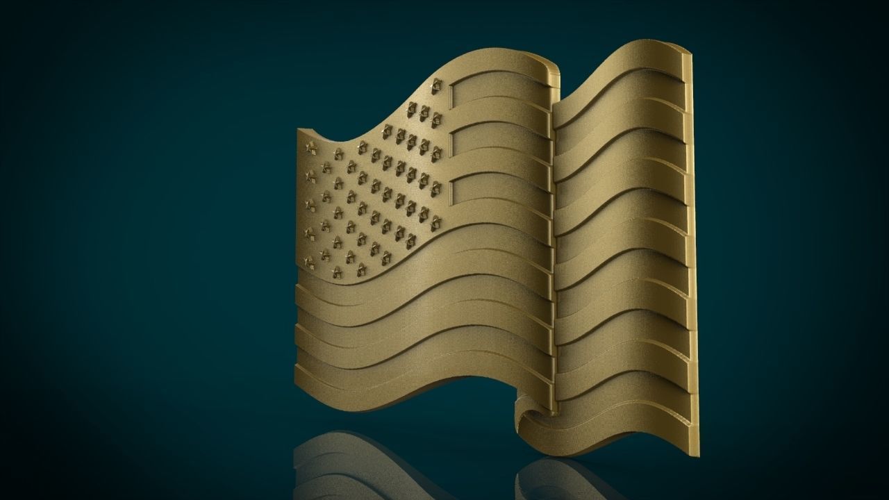 American Flag 3D print model_5