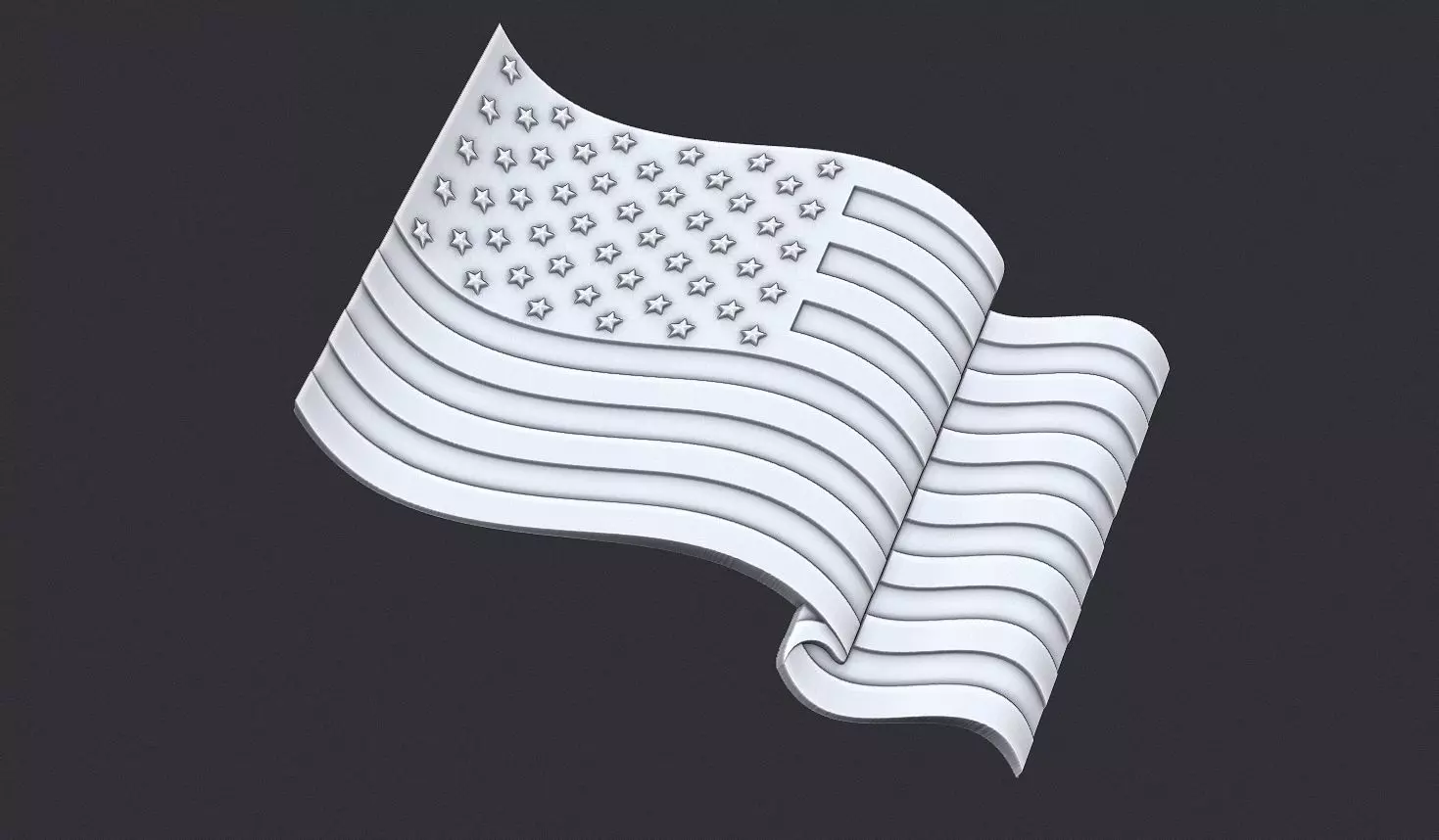 American Flag 3D print model_2