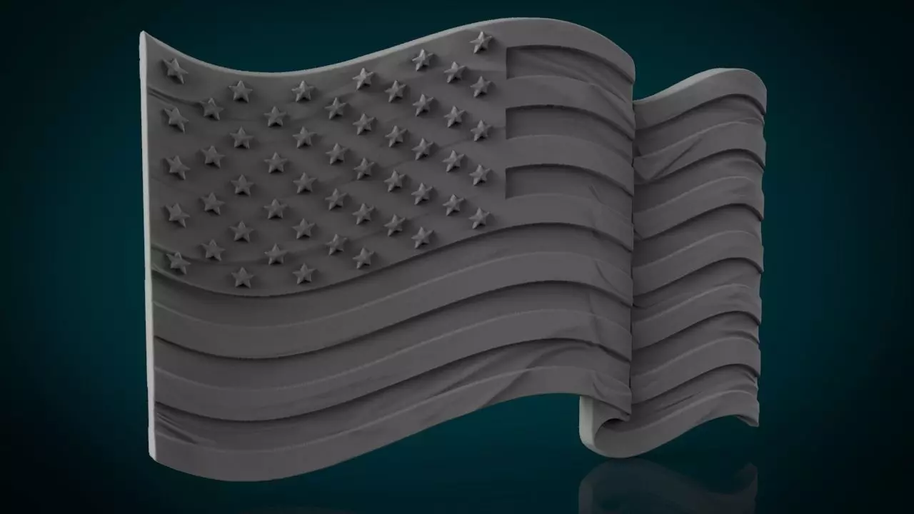 American Flag 3D print model_4