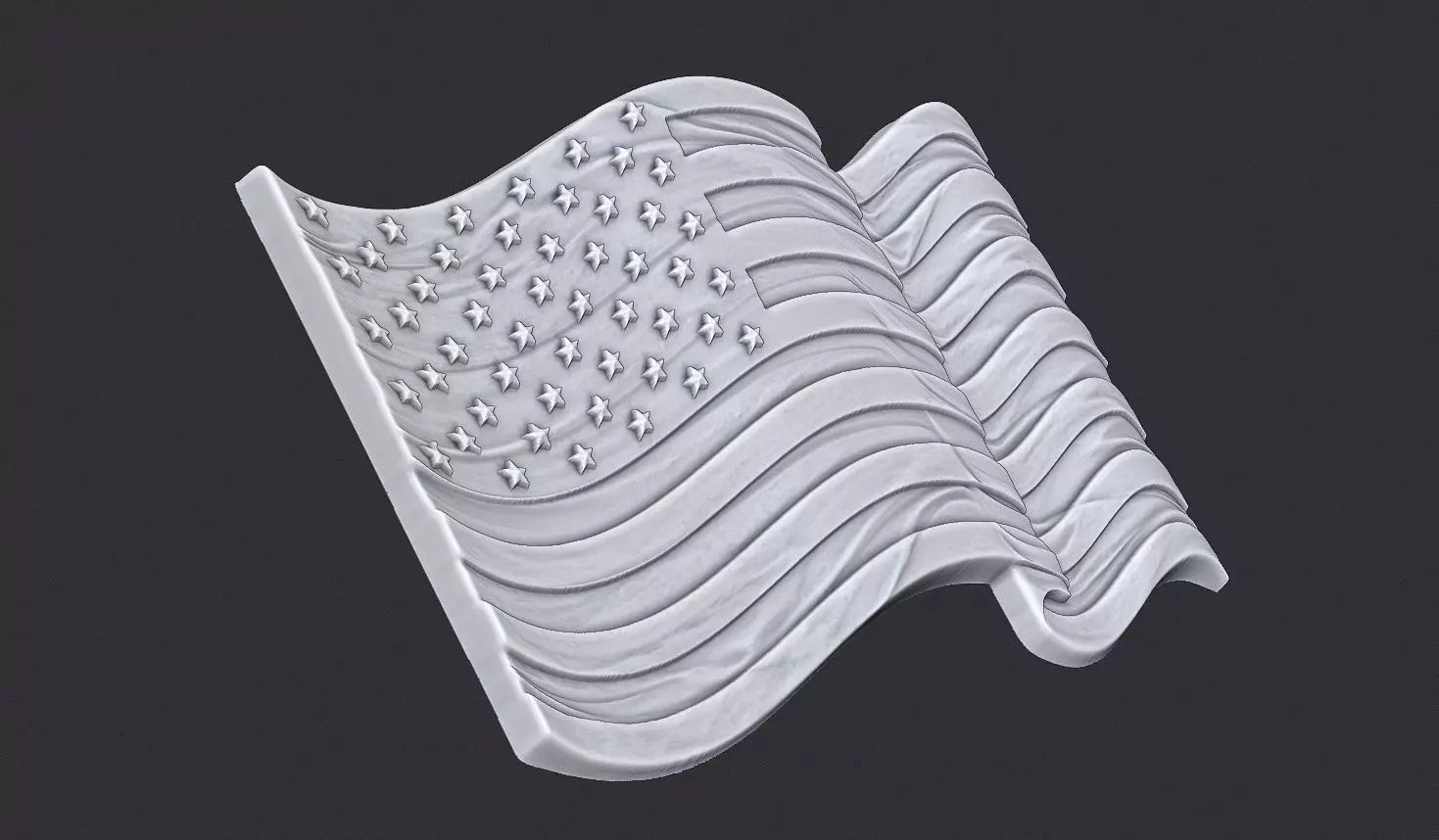 American Flag 3D print model_2