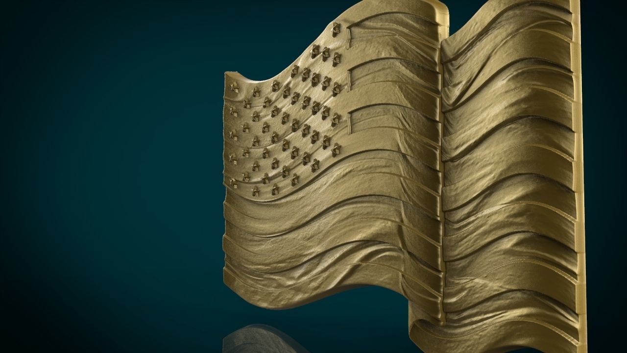 American Flag 3D print model_5
