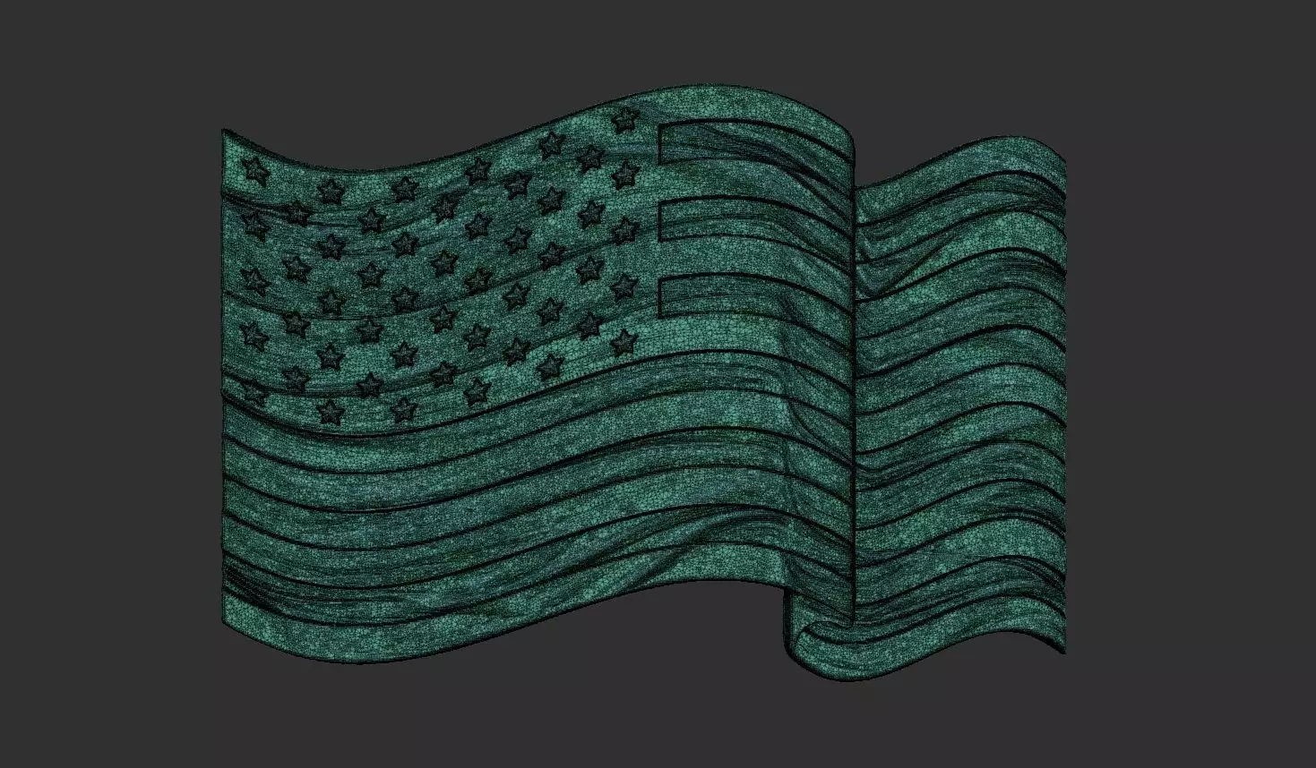 American Flag 3D print model_3