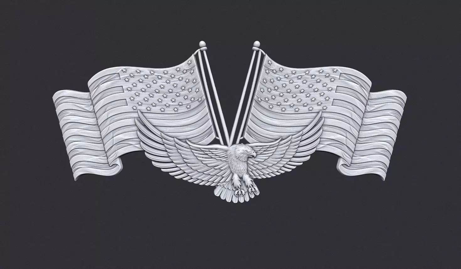 American Flag and Eagle 3D print model_0