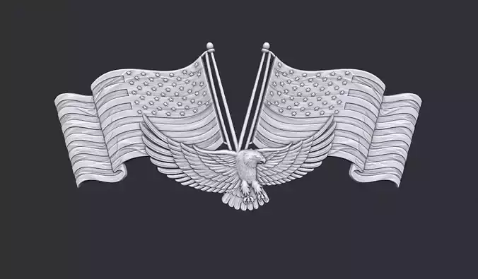 American Flag and Eagle 3D print model
