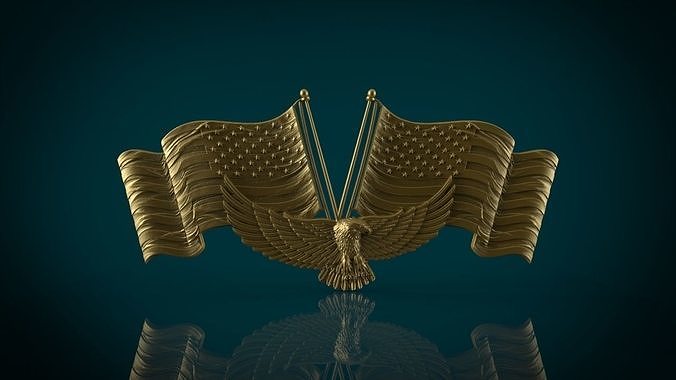 American Flag and Eagle 3D print model