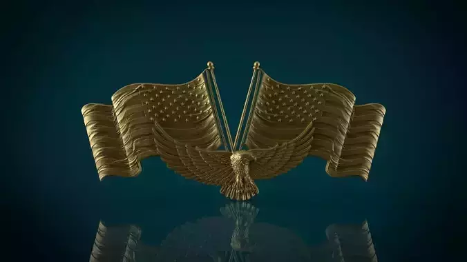 American Flag and Eagle 3D print model