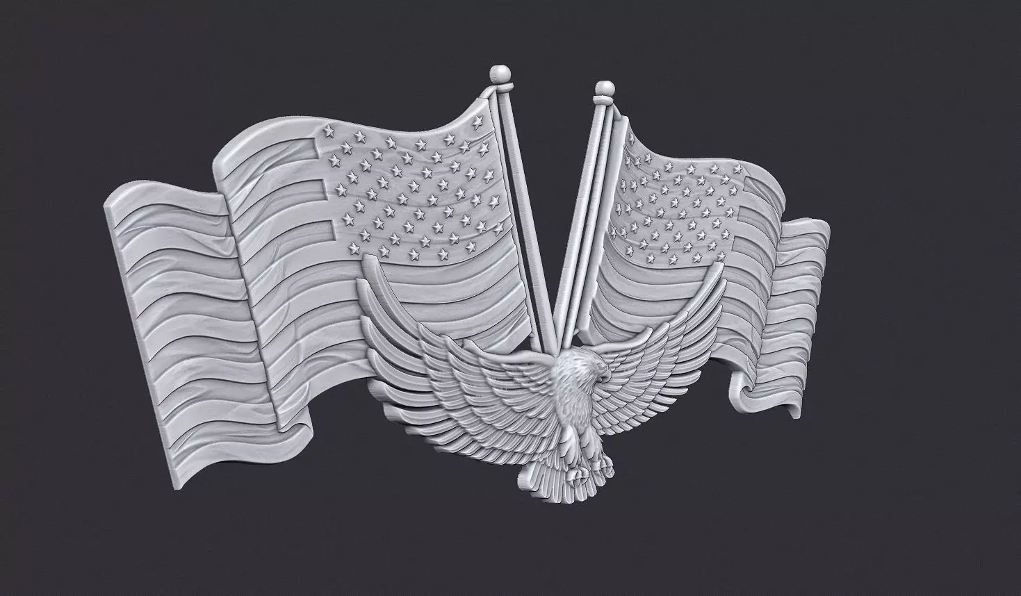 American Flag and Eagle 3D print model_1