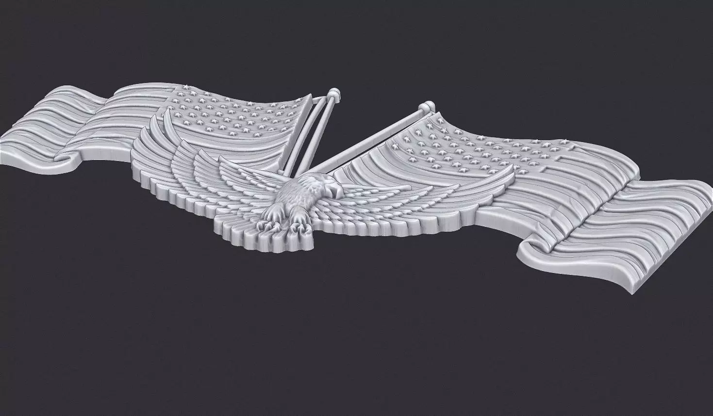 American Flag and Eagle 3D print model_2