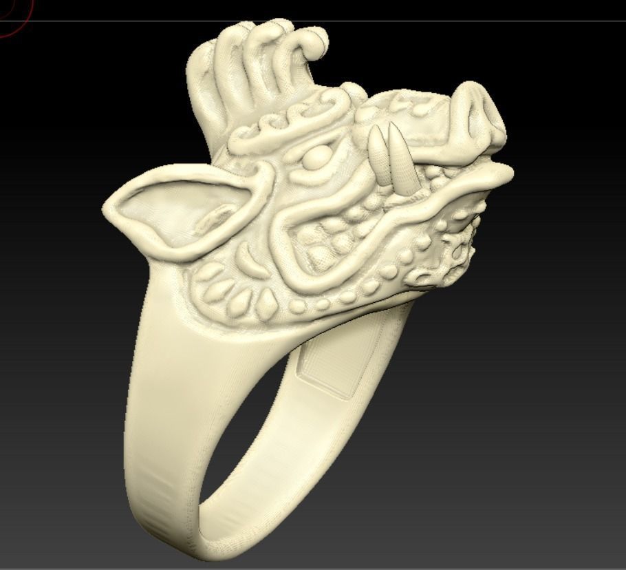 Boar Ring 3D print model_1