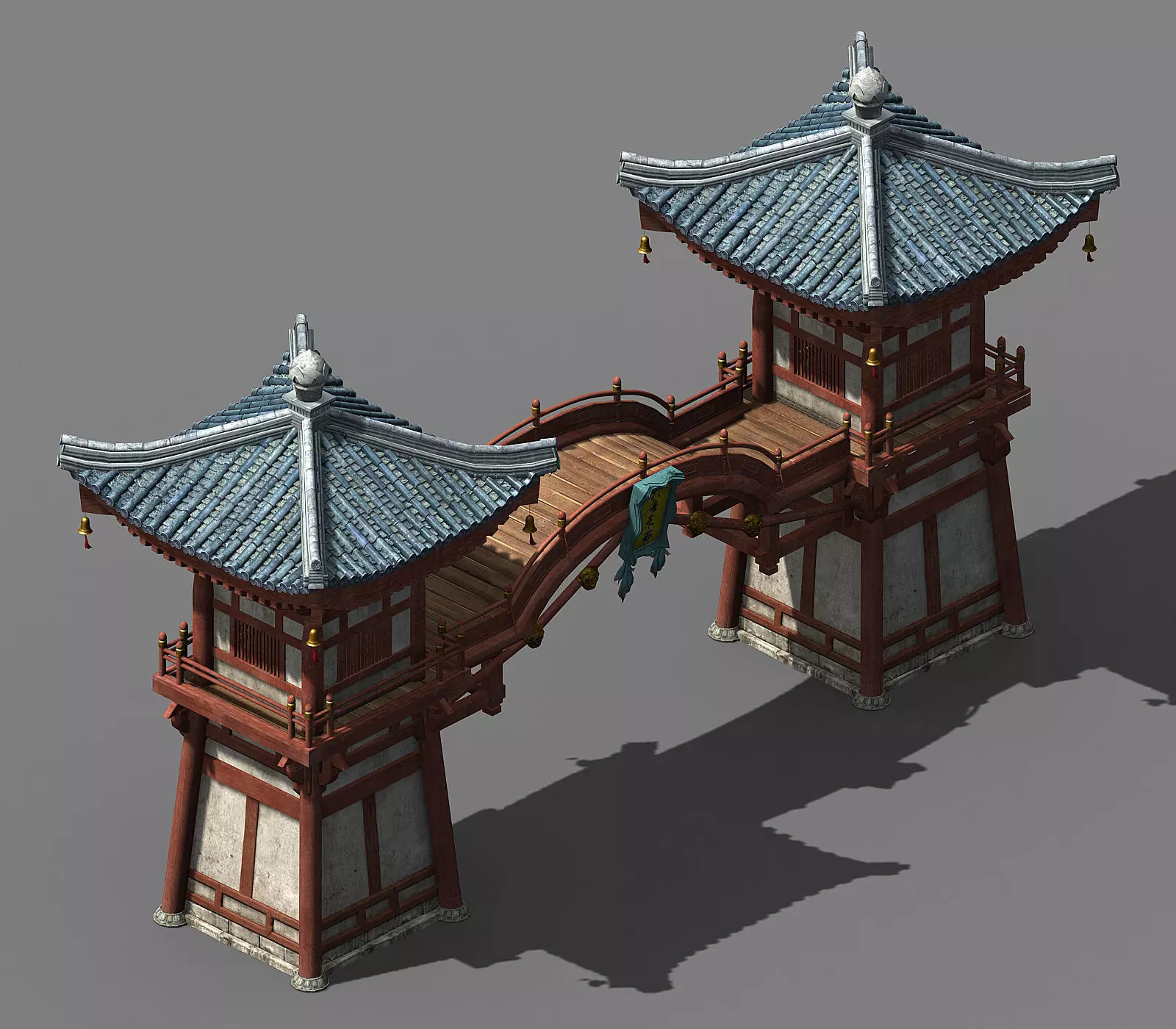 Tang Journey to the West - gatehouse 3D model_0