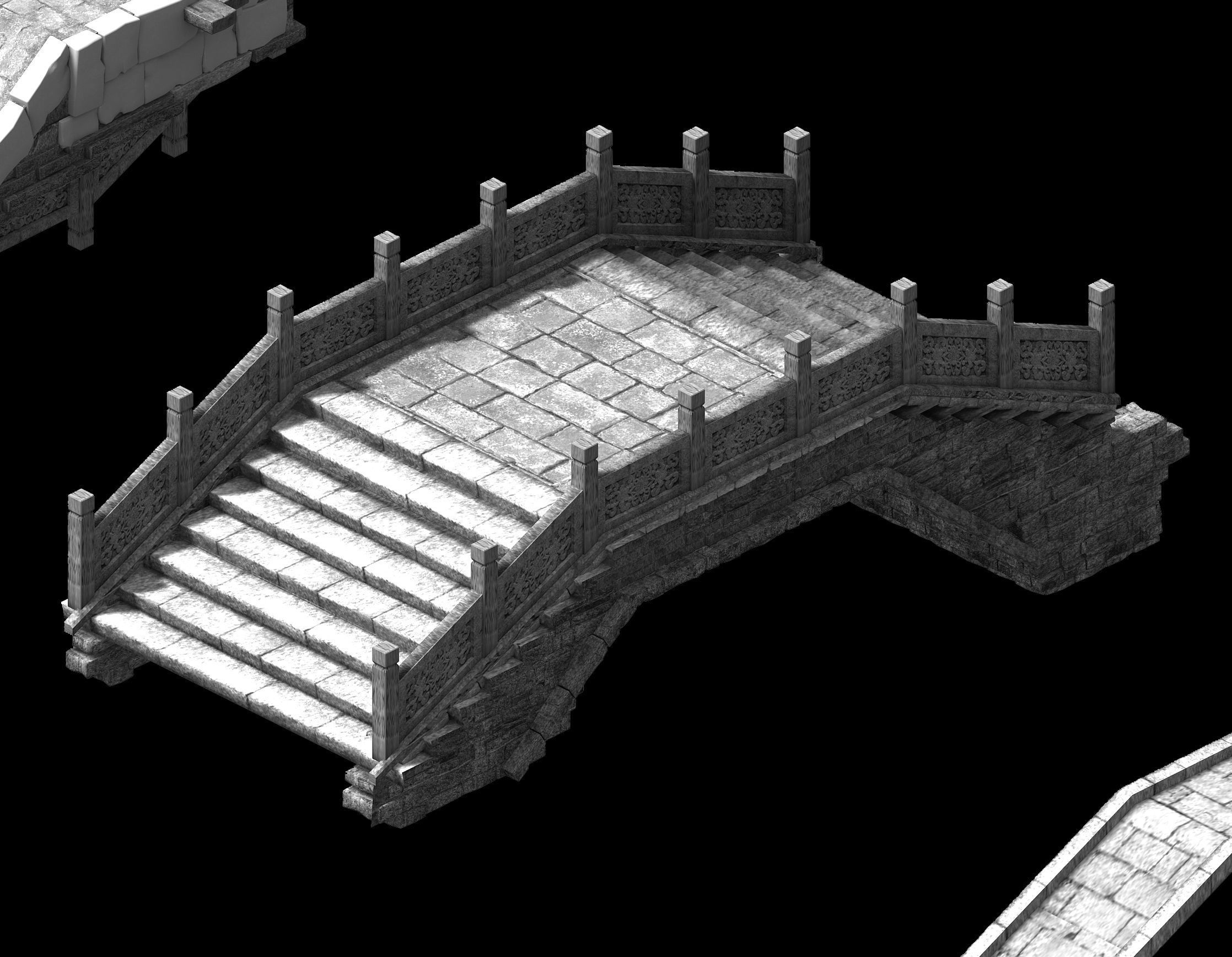 Tang Journey to the West - Stone Bridge 3D model_4