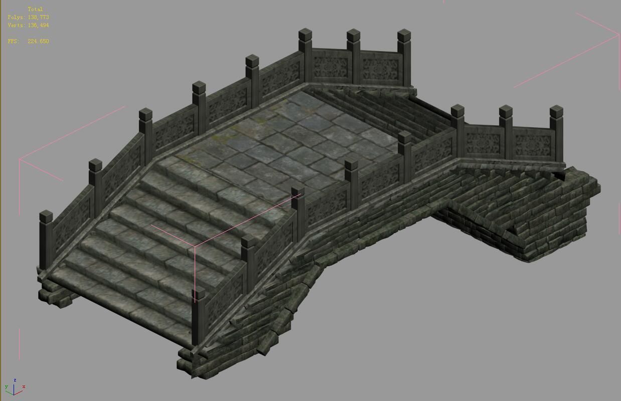 Tang Journey to the West - Stone Bridge 3D model_2