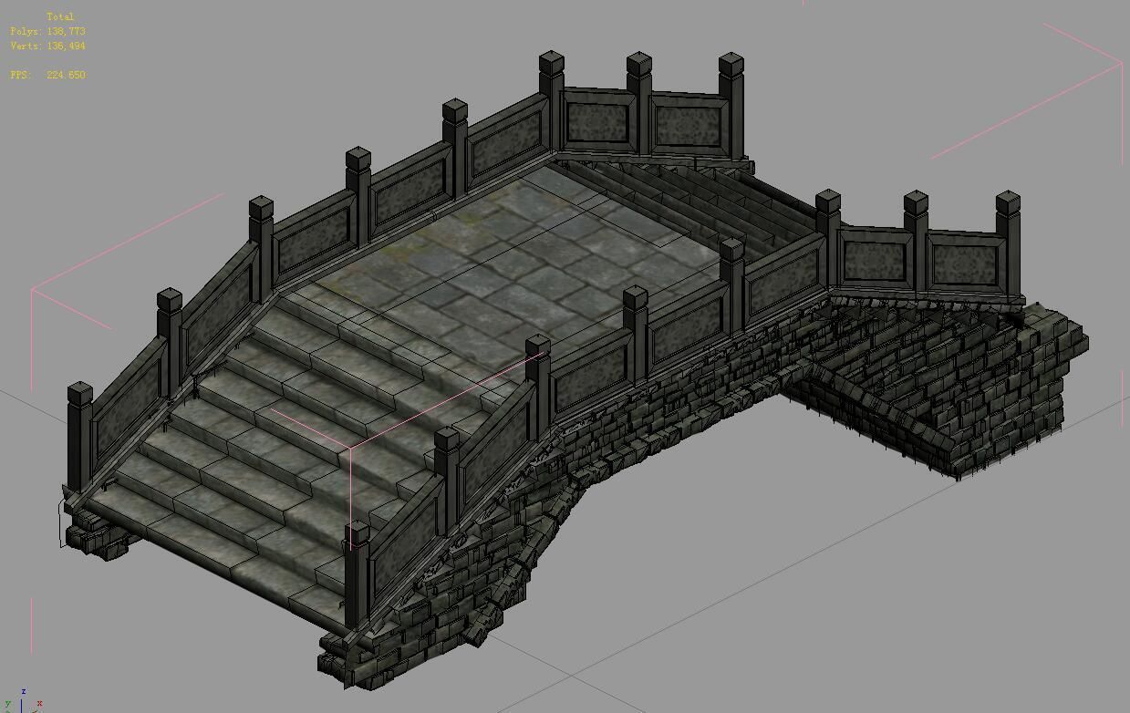 Tang Journey to the West - Stone Bridge 3D model_1