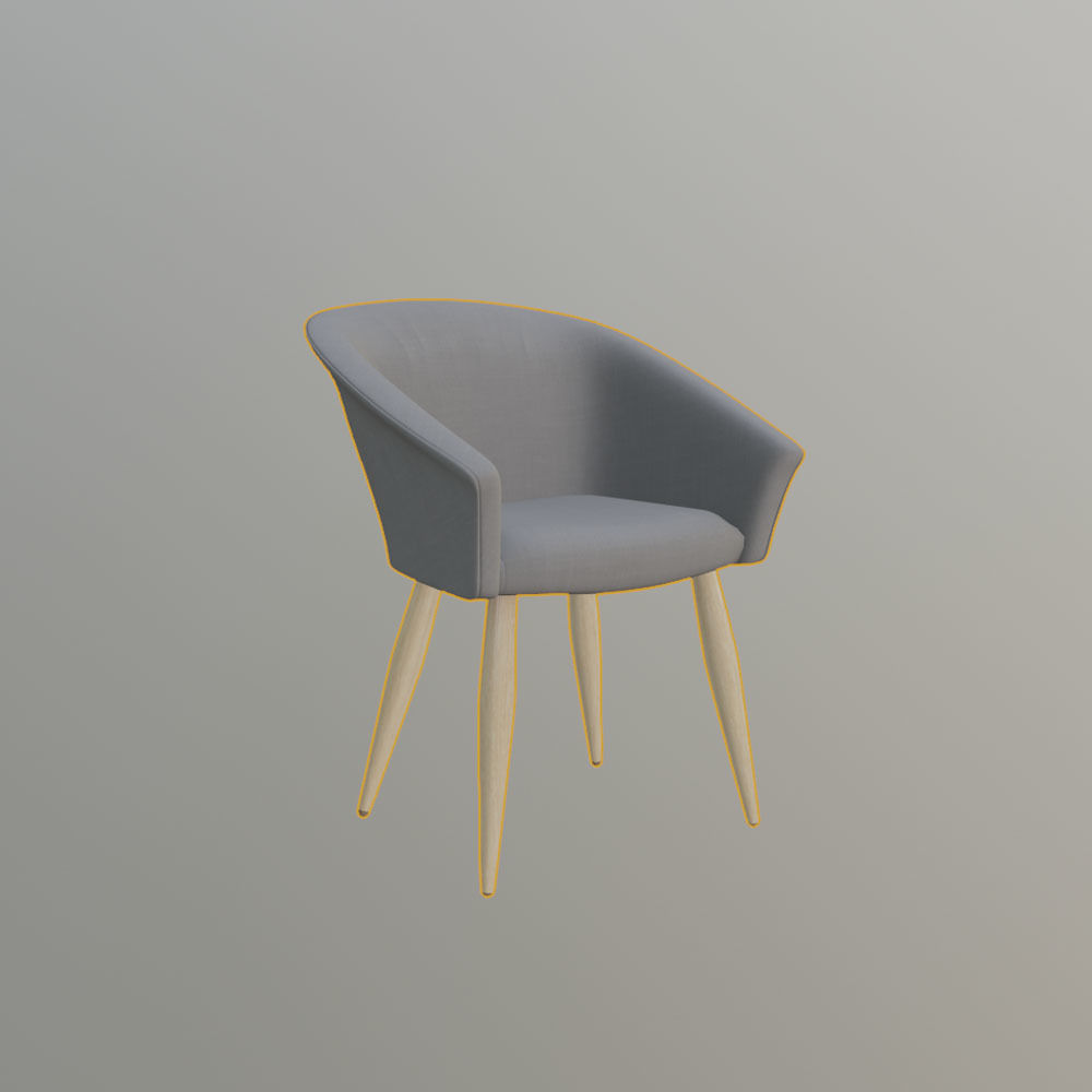 dining chair Low-poly 3D model_1