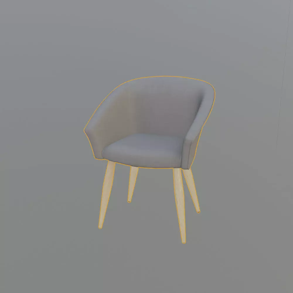 dining chair Low-poly 3D model_0