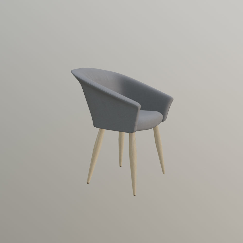 dining chair Low-poly 3D model_3