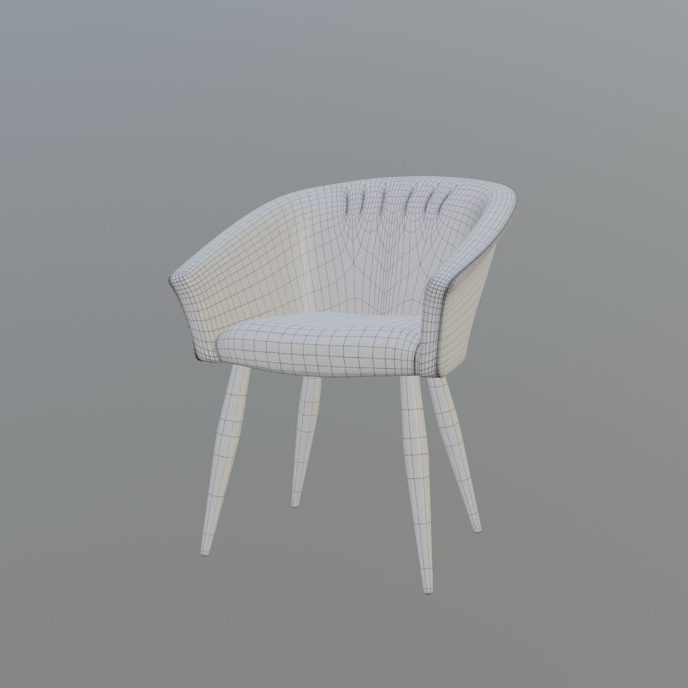 dining chair Low-poly 3D model_4