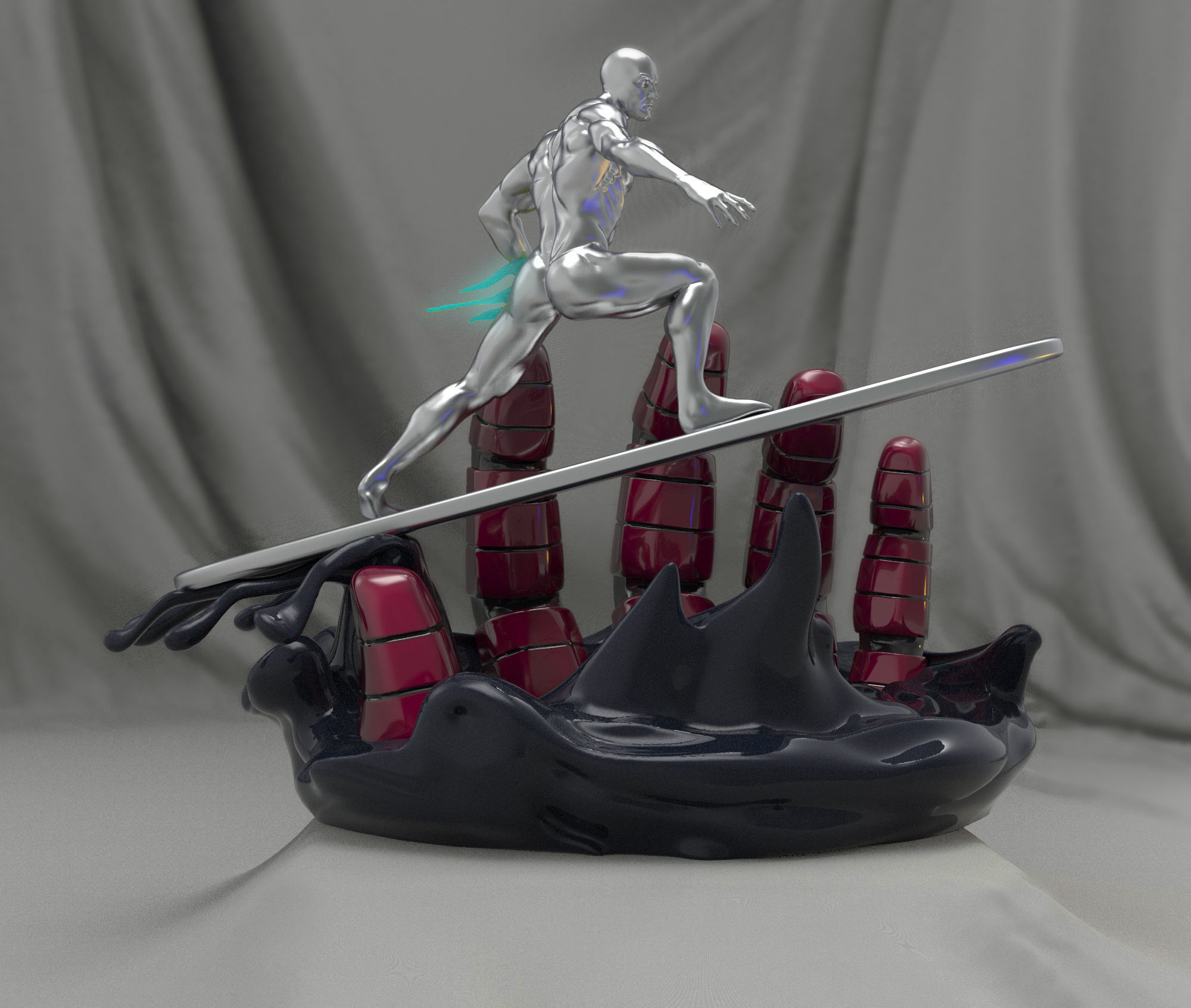 The Silver Surfer 3D print model_4