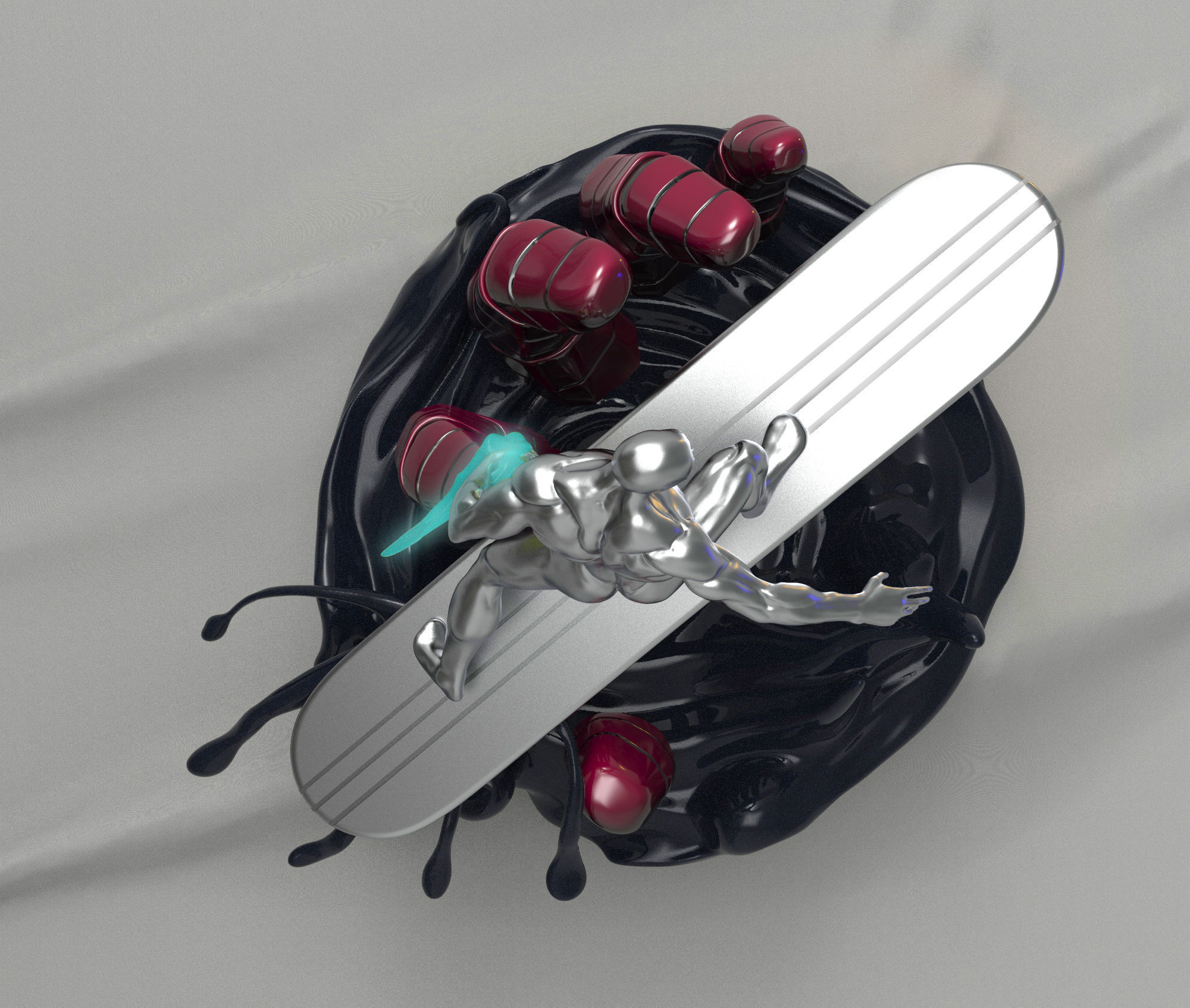 The Silver Surfer 3D print model_5