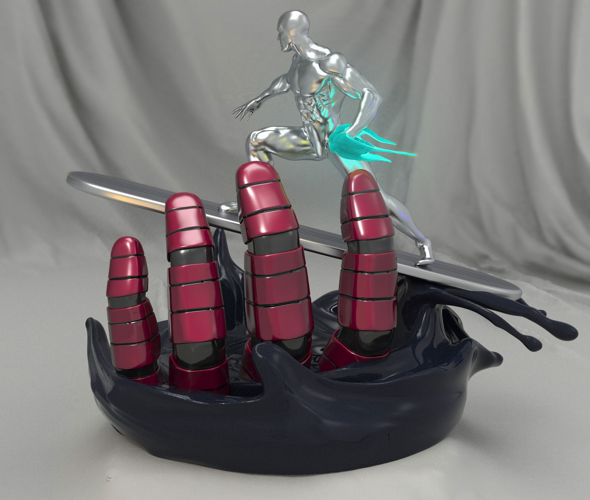 The Silver Surfer 3D print model_3