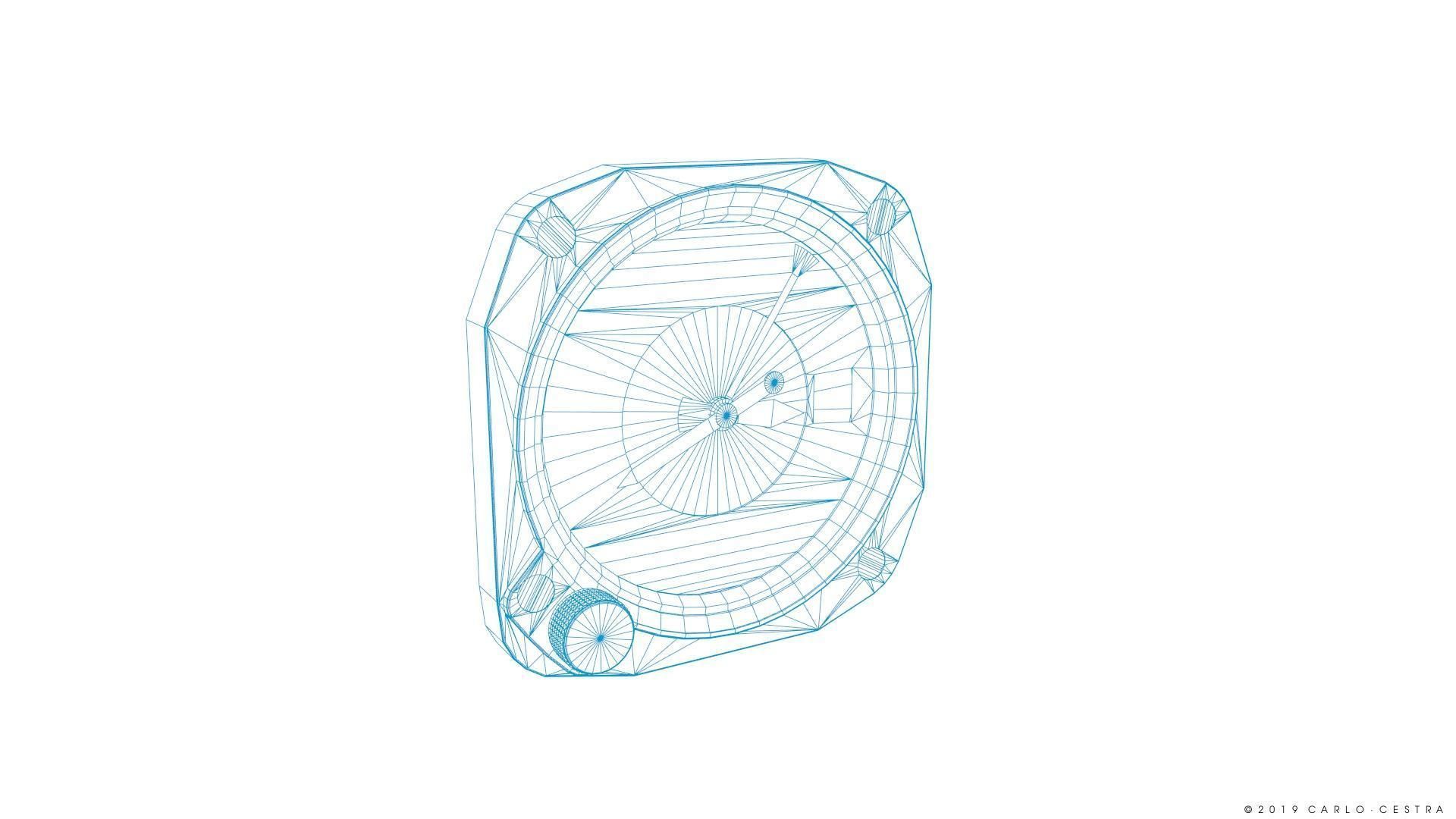 US ALTIMETER GAUGE Low-poly 3D model_17