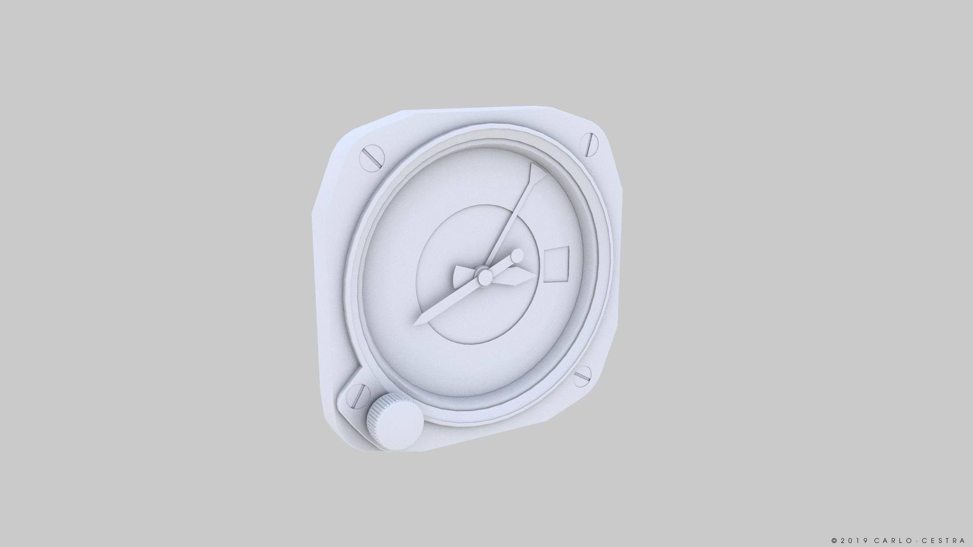 US ALTIMETER GAUGE Low-poly 3D model_11