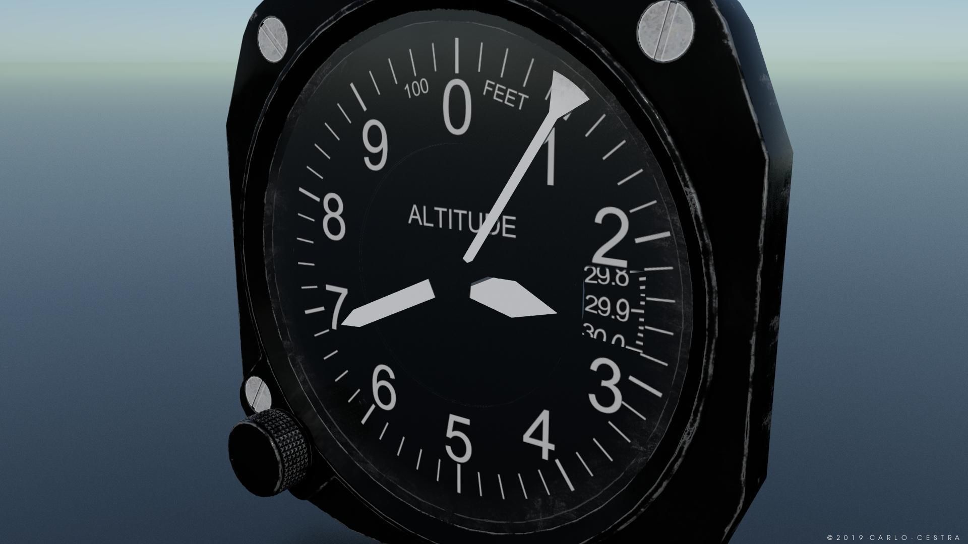 US ALTIMETER GAUGE Low-poly 3D model_2
