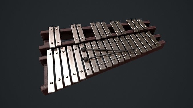 Glockenspiel - Xylophone Low-poly 3D model