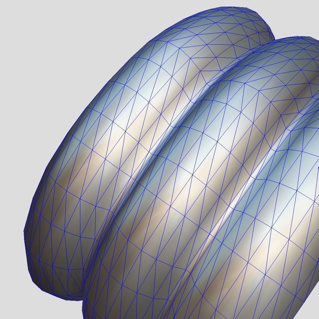 Cuff 2 three gold plated rings Low-poly 3D model_14