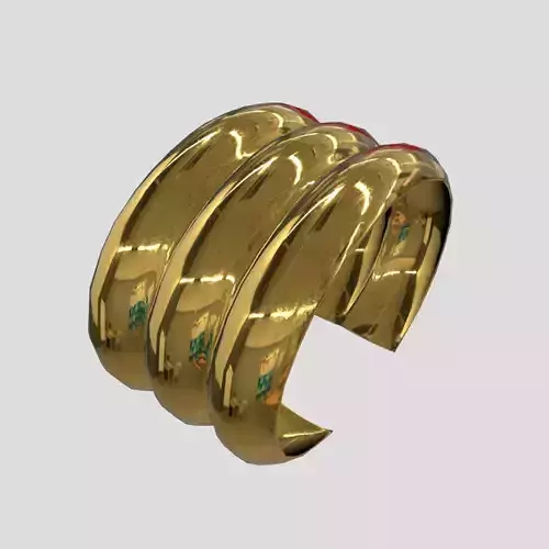 Cuff 2 three gold plated rings