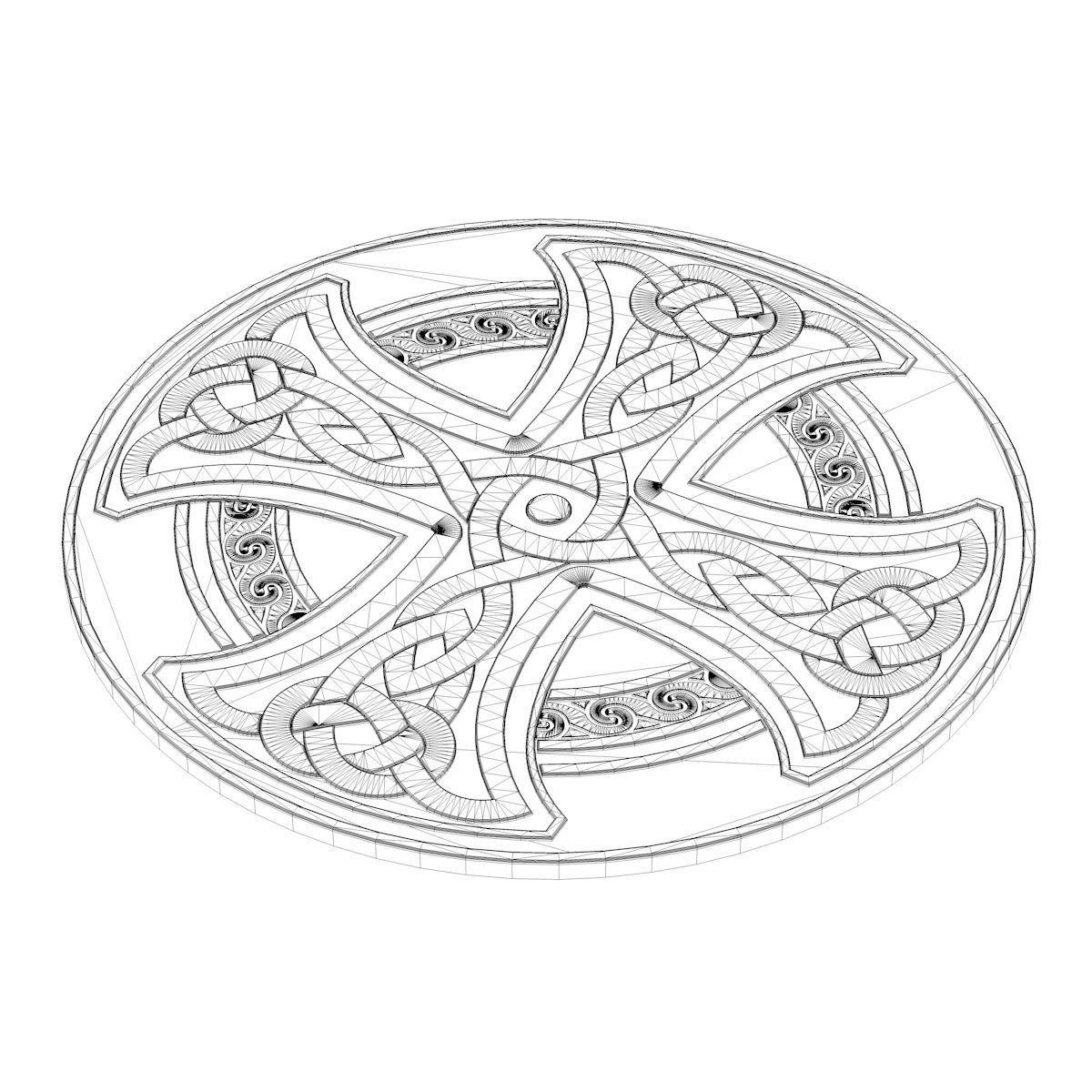 Celtic Medals Fantasy Coins - Circle Patterns 3D model_8