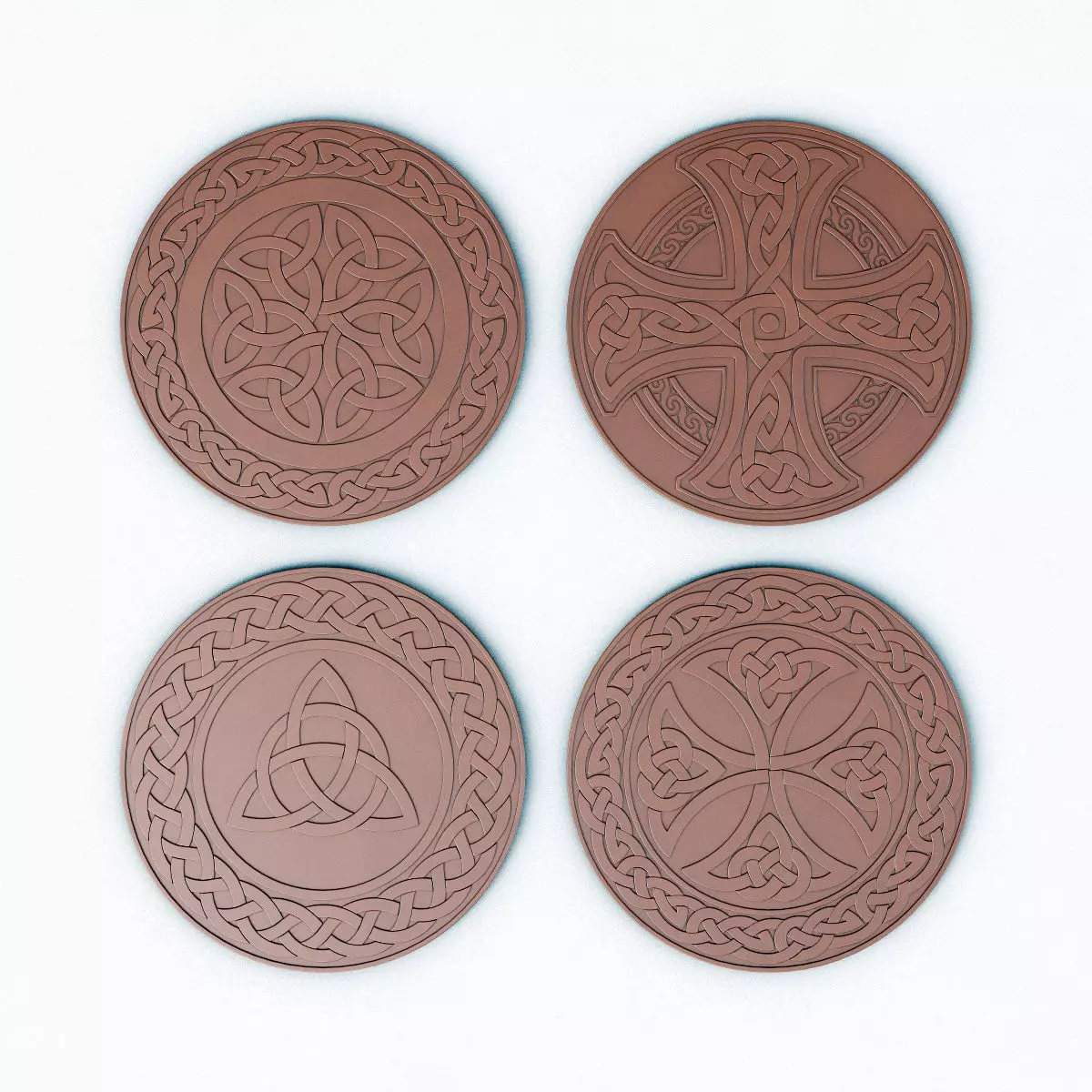 Celtic Medals Fantasy Coins - Circle Patterns 3D model_0