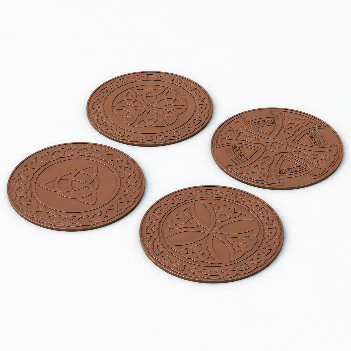 Celtic Medals Fantasy Coins - Circle Patterns 3D model_1