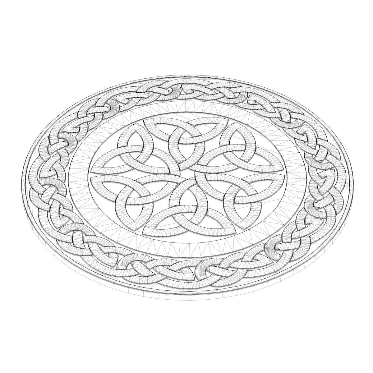 Celtic Medals Fantasy Coins - Circle Patterns 3D model_7
