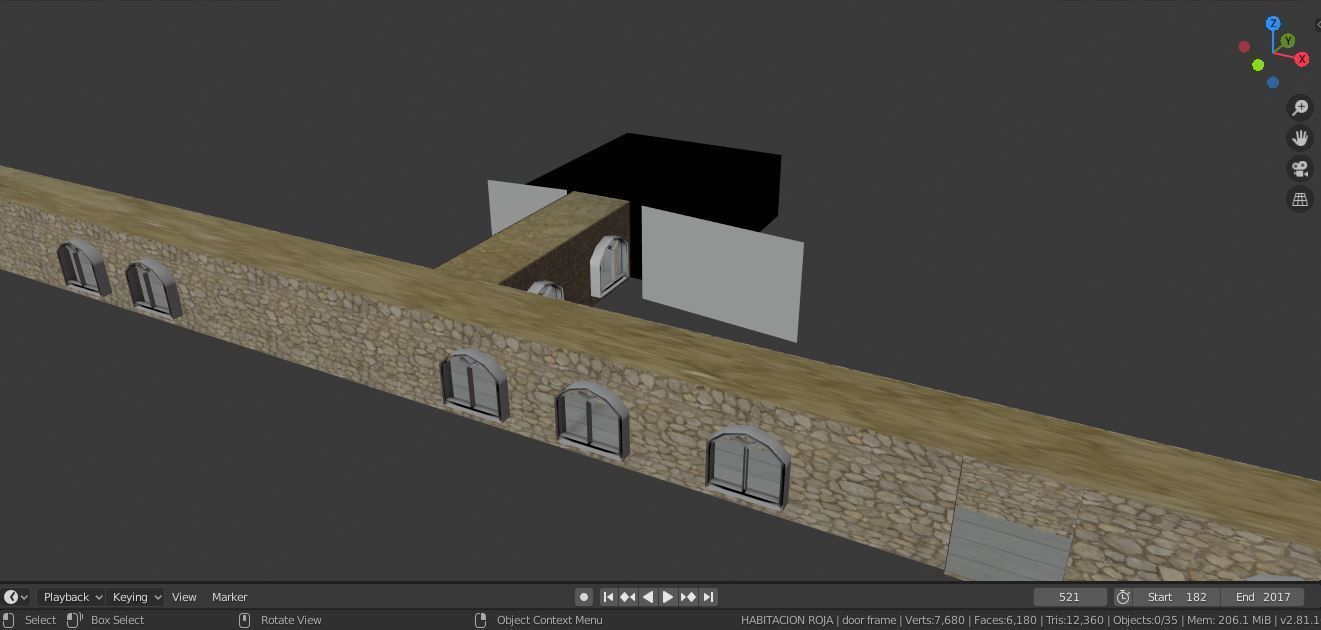 Inside Medieval Castle  Low-poly 3D model_7