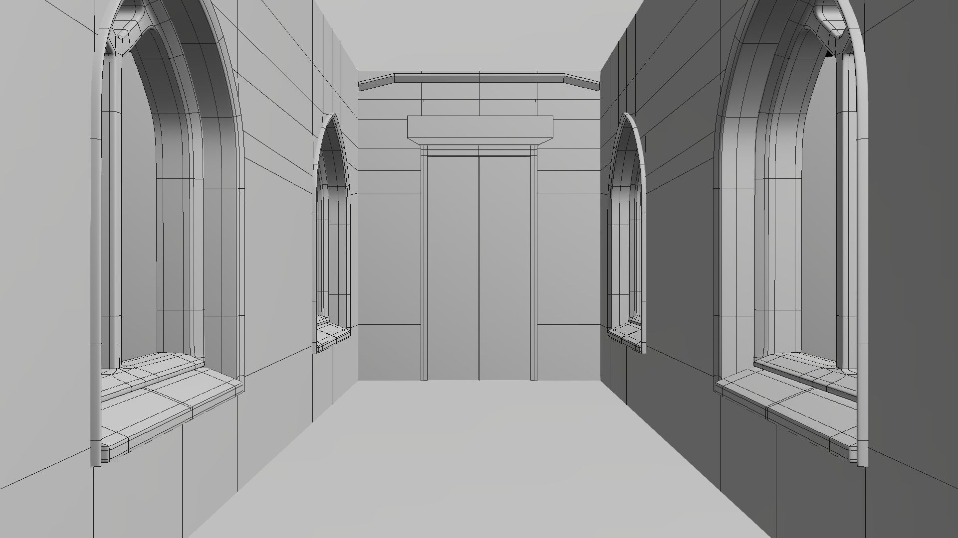 Inside Medieval Castle  Low-poly 3D model_3