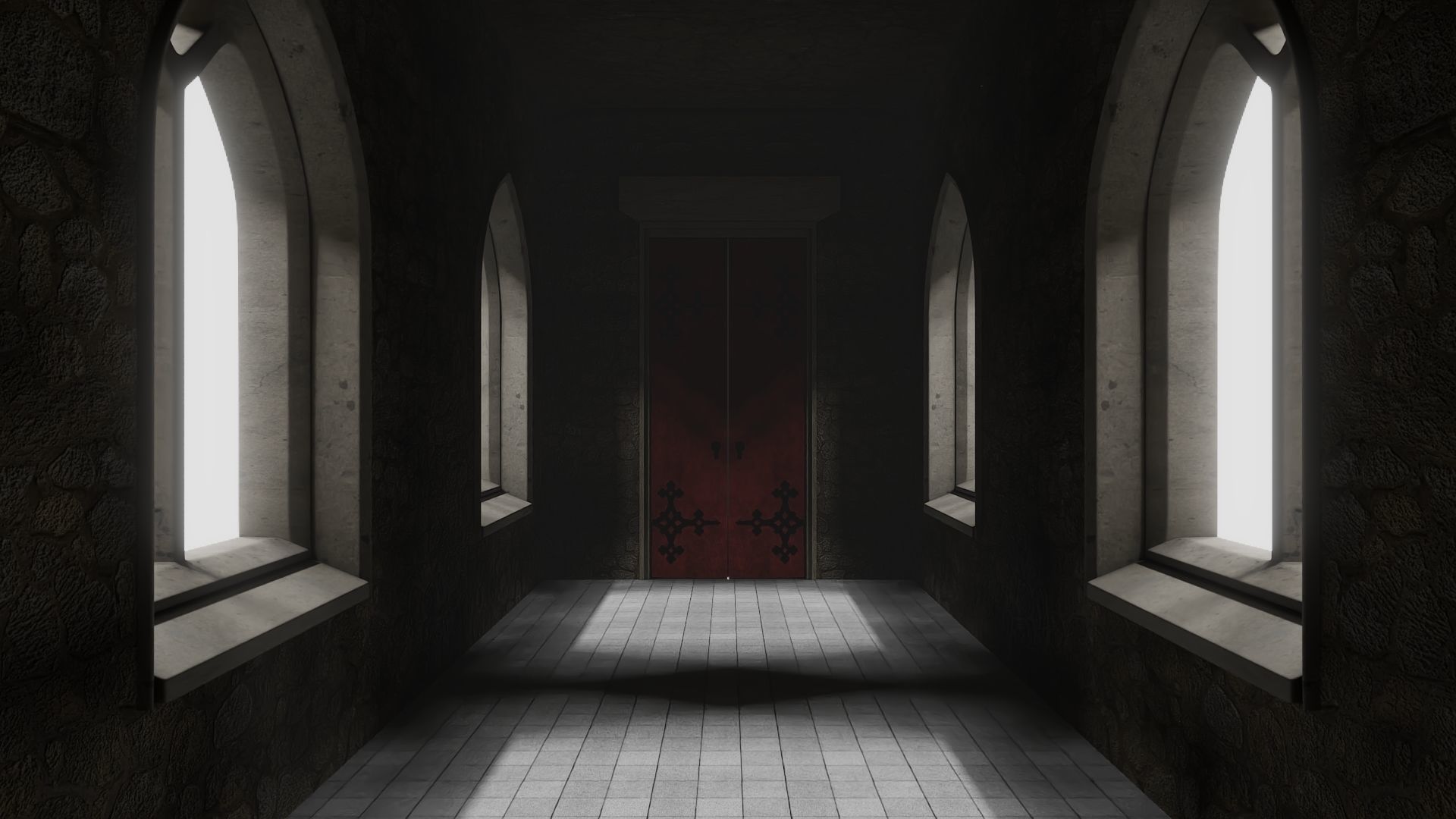 Inside Medieval Castle  Low-poly 3D model_2