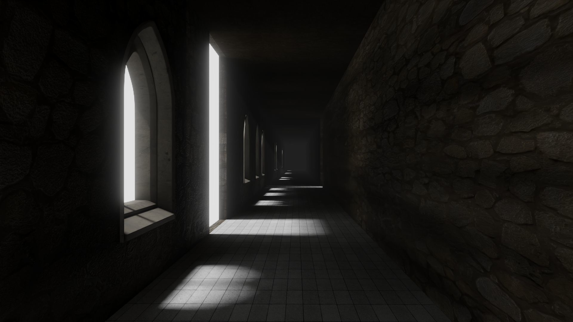 Inside Medieval Castle  Low-poly 3D model_4