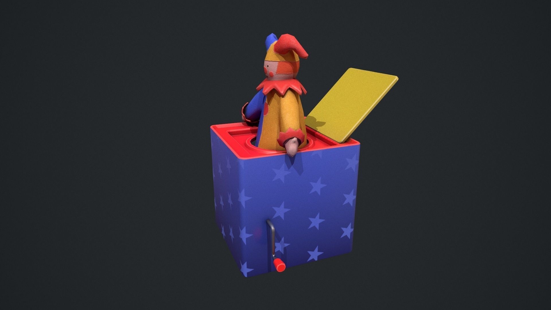 Cute Jack in The Box Low-poly 3D model_9