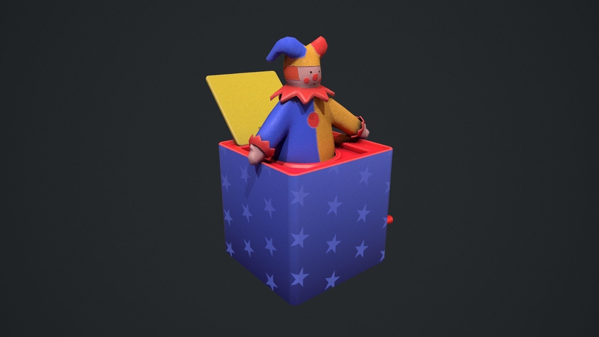 Cute Jack in The Box Low-poly 3D model_2