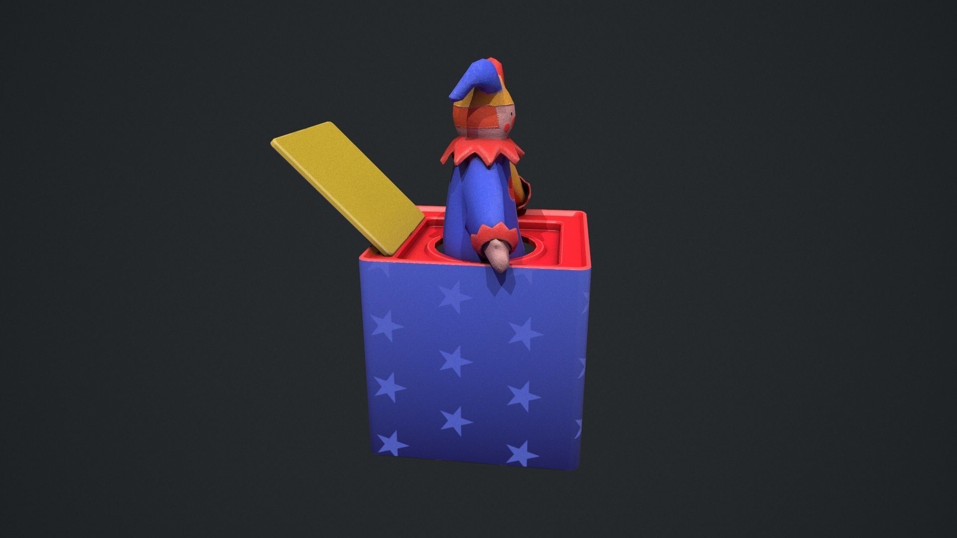 Cute Jack in The Box Low-poly 3D model_3