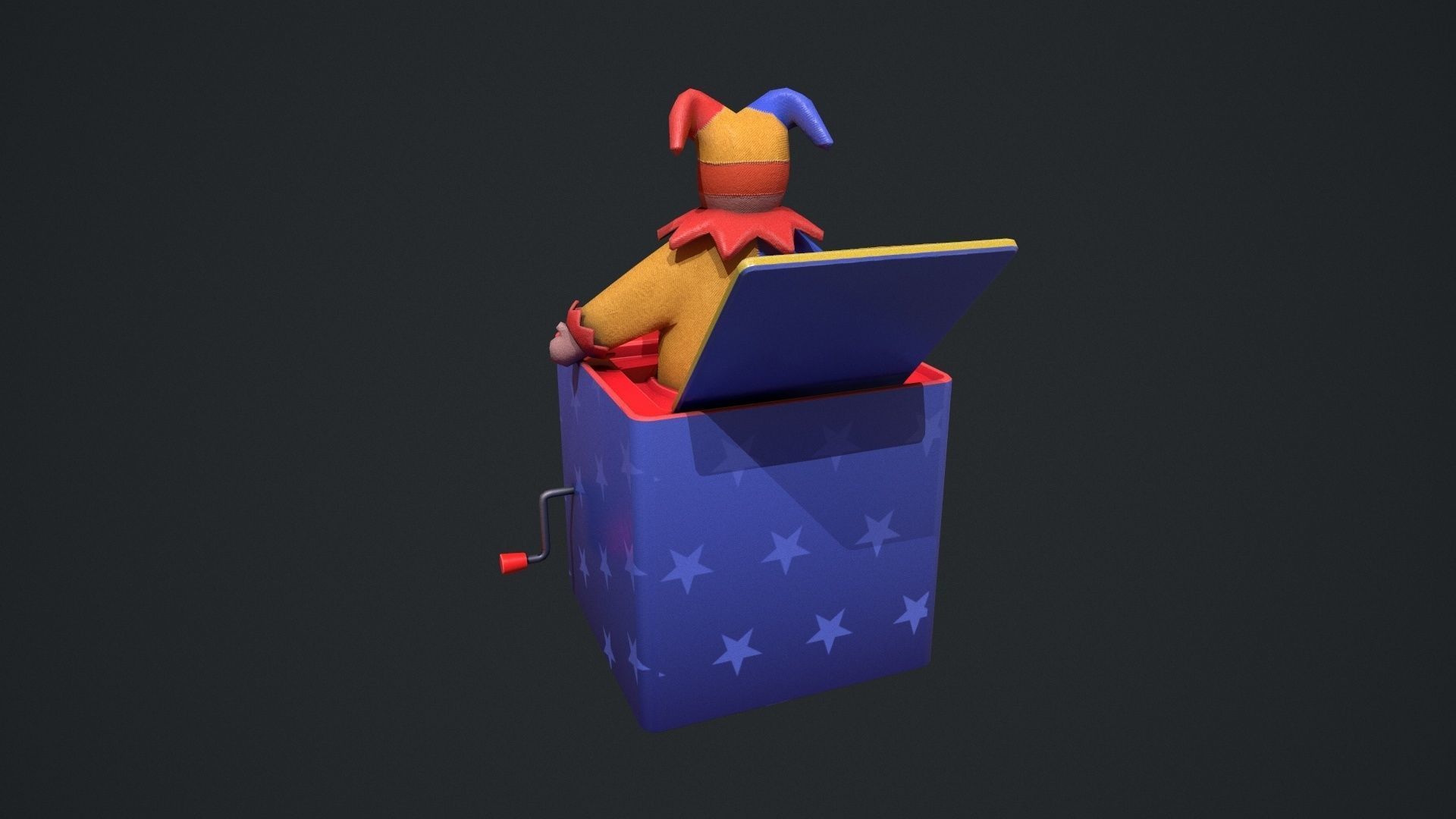 Cute Jack in The Box Low-poly 3D model_7