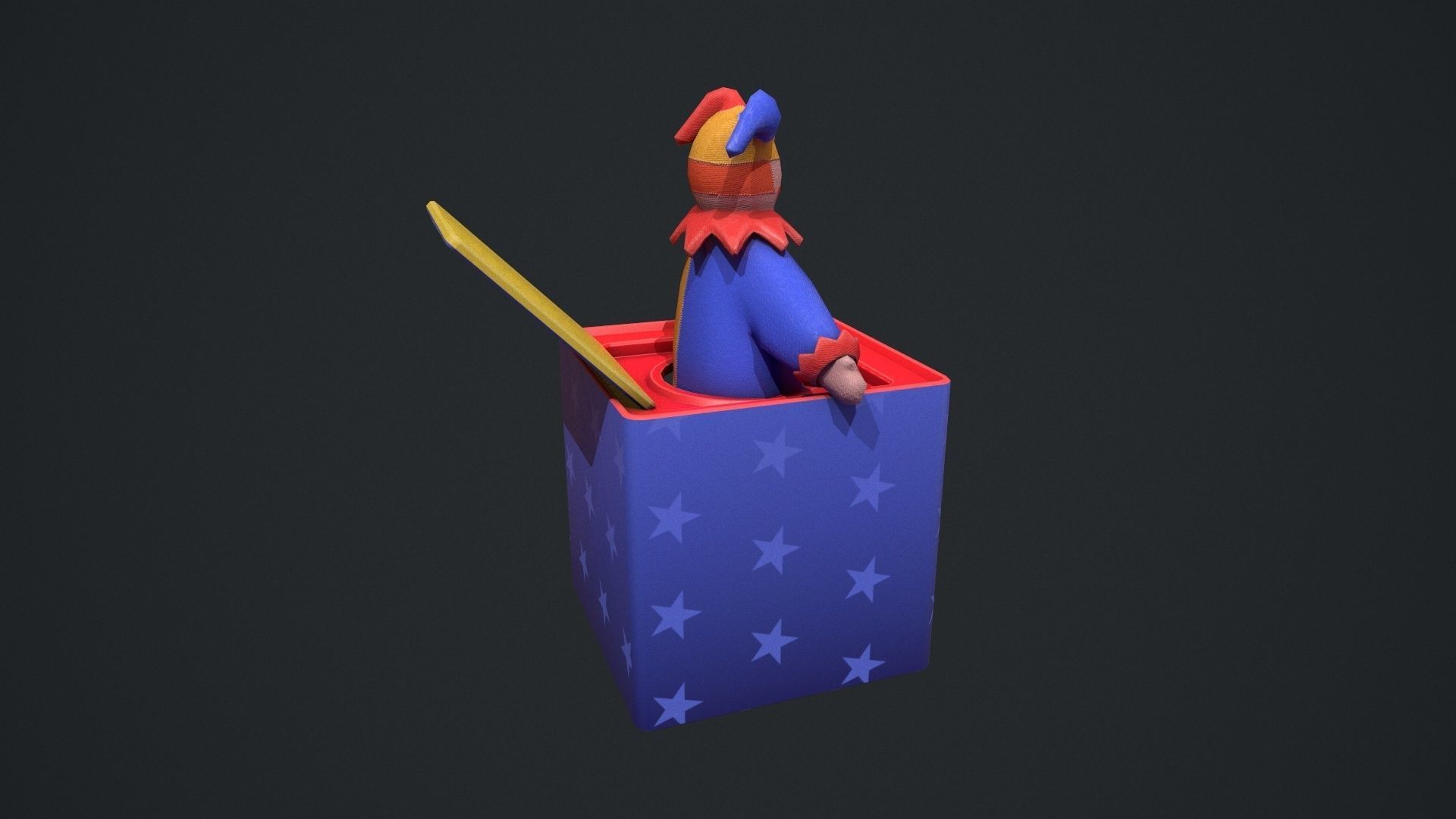 Cute Jack in The Box Low-poly 3D model_4
