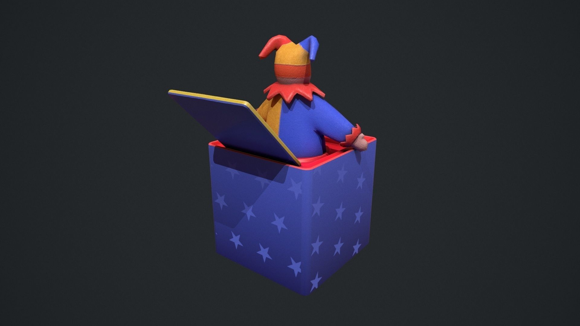 Cute Jack in The Box Low-poly 3D model_5