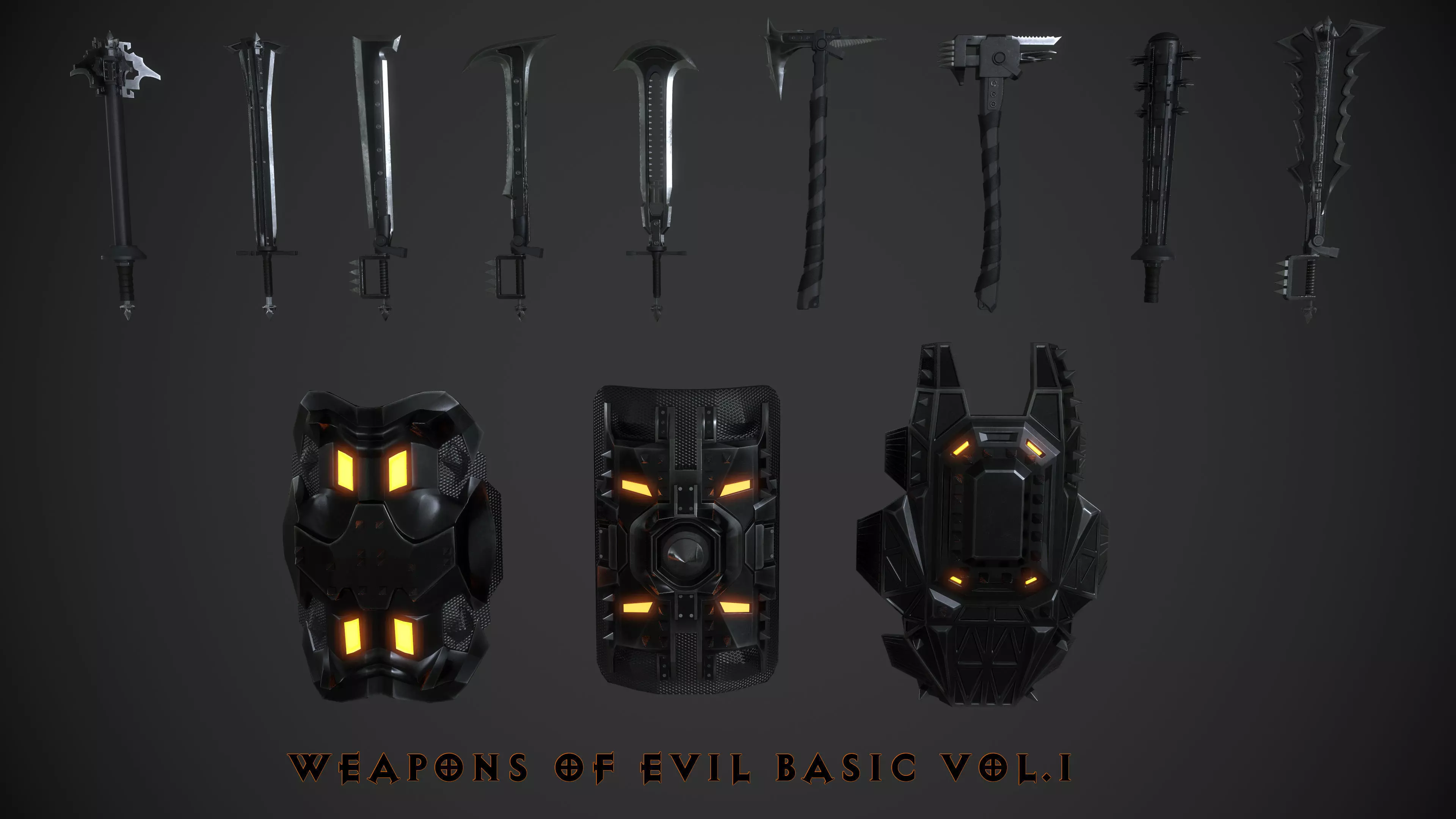Weapons of Evil Basic Vol1 Lowpoly Low-poly 3D model_0