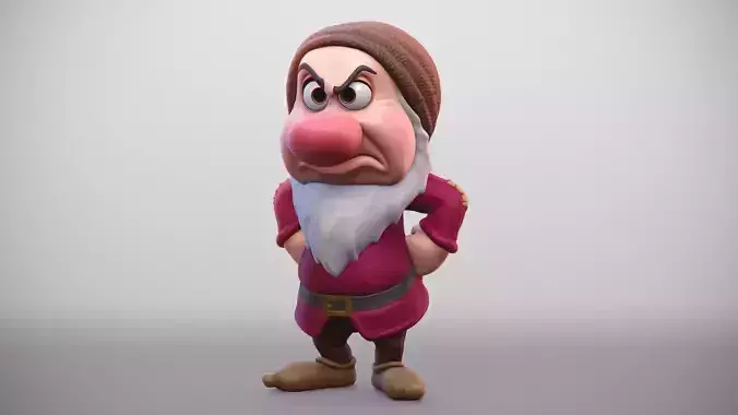 Grumpy - One of the seven Dwarfs - printable 3D print model