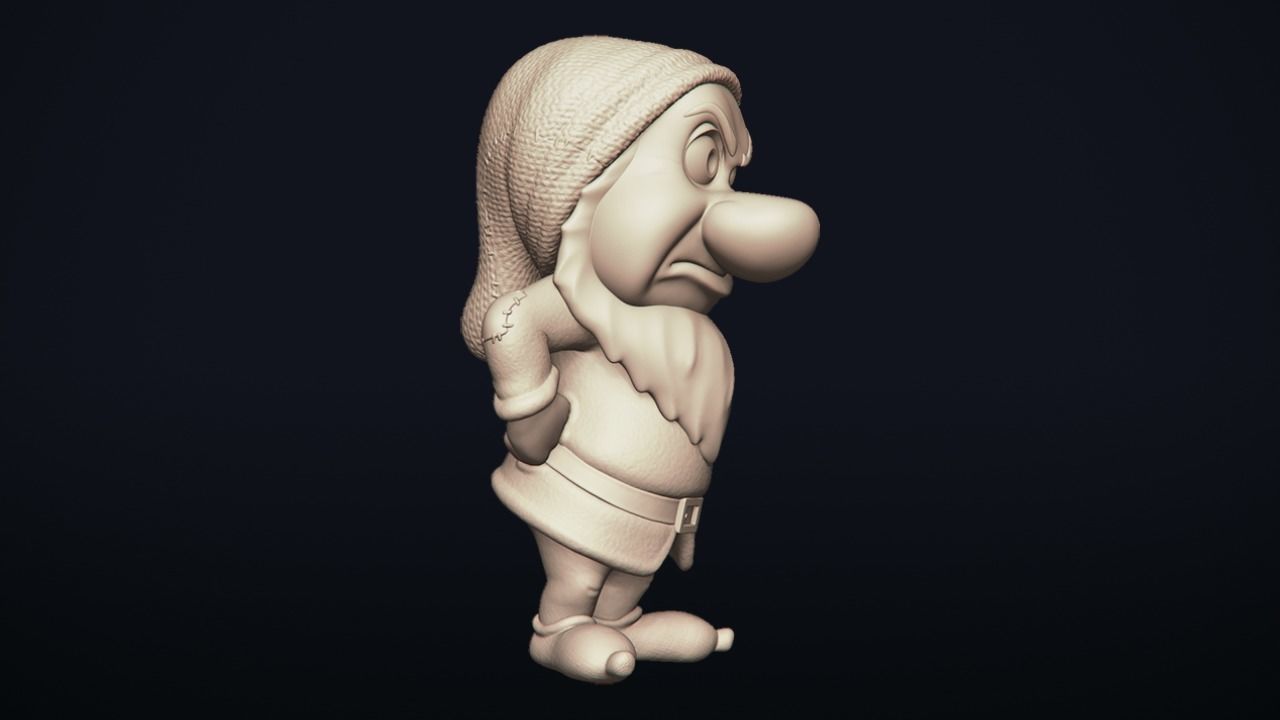 Grumpy - One of the seven Dwarfs - printable 3D print model_13