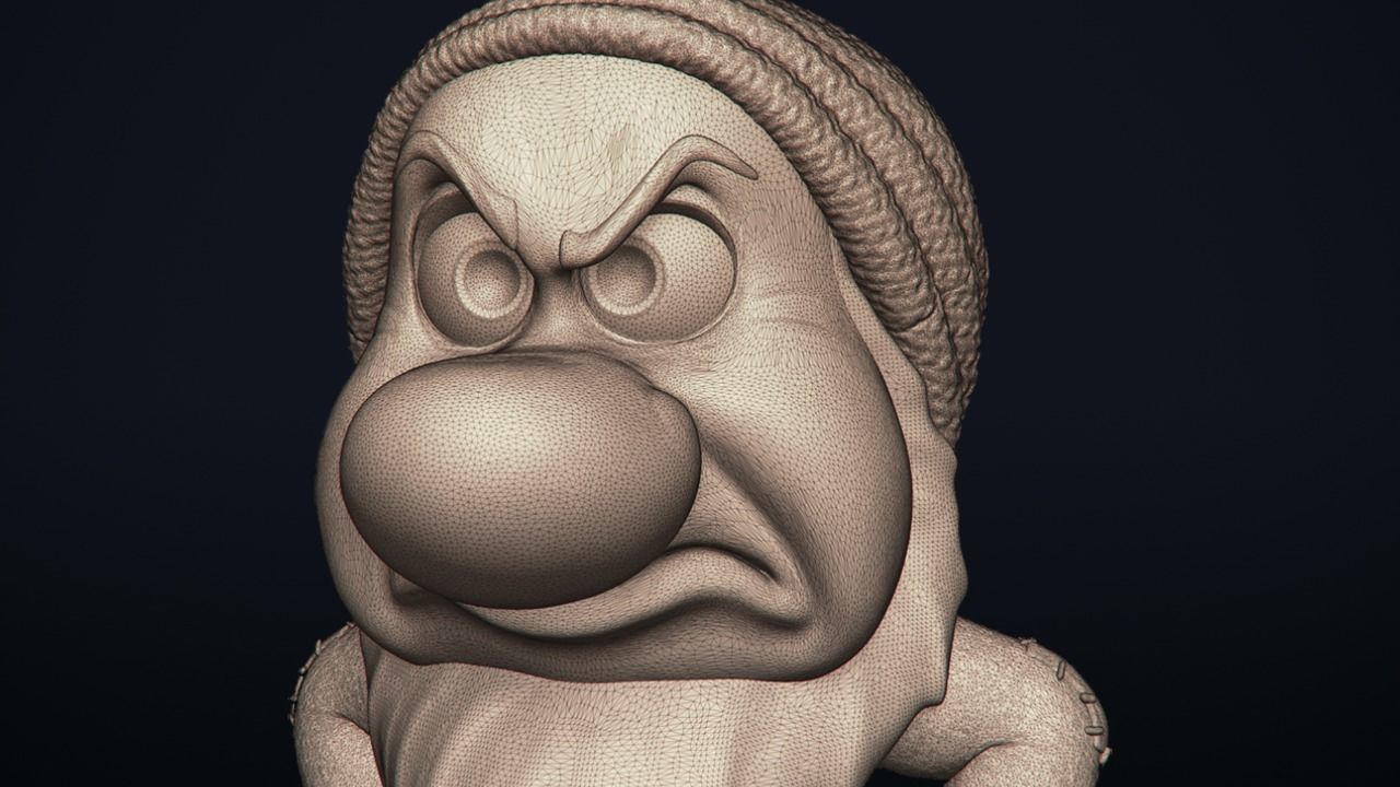 Grumpy - One of the seven Dwarfs - printable 3D print model_16