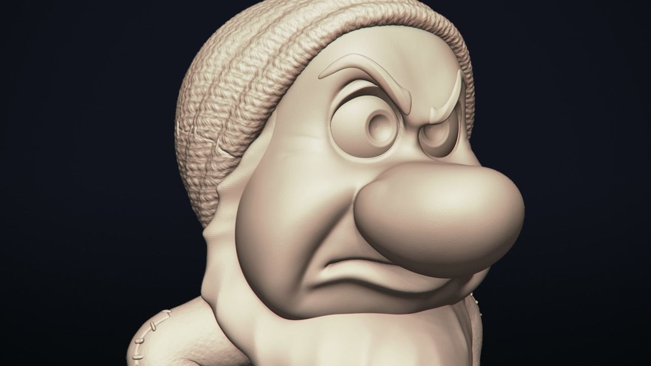 Grumpy - One of the seven Dwarfs - printable 3D print model_18